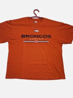 Denver Broncos NFL Mens Tee Shirt XXL Graphic Logo Orange Short Sleeve Cotton